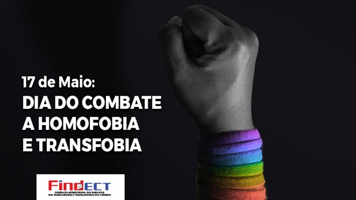 17 DE MAIO: FINDECT REFORÇA A LUTA CONTRA A HOMOFOBIA, BIFOBIA E TRANSFOBIA
