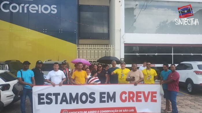 TRABALHADORES TERCEIRIZADOS MANTÉM PARALISAÇÃO POR FALTA DE PAGAMENTO E RECEBEM APOIO DO SINTECT-MA