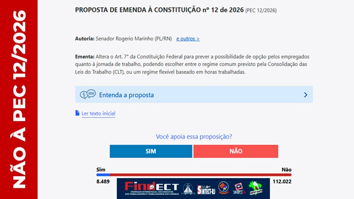 MOBILIZAÇÃO NACIONAL: FINDECT CONVOCA TRABALHADORES A VOTAREM CONTRA&hellip;