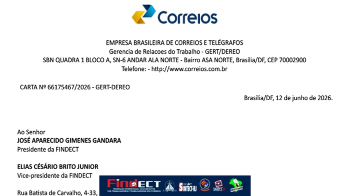 ACT 2026/2027: FINDECT INICIA NEGOCIAÇÕES COM OS CORREIOS NO PRÓXIMO DIA 23
